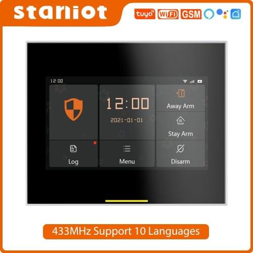 Staniot Wireless Tuya Smart APP WIFI GSM Home Burglar Alarm Security System 433MHz Support IOS/Android and OTA Online Upgrade
