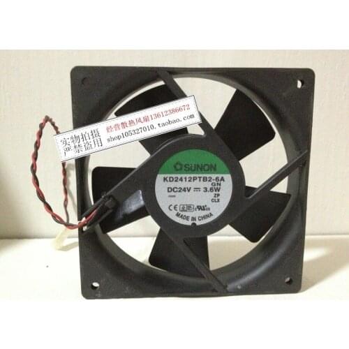 SUNON KD2412PTB2-6A DC 24V 3.6W 120x120x25mm 2-wire Server Cooling Fan