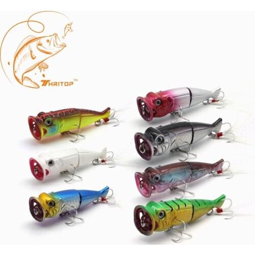 Thritop 5pcs Fishing Wobblers Artificial Hard Bait TP066 7 Colors for Choose 7cm 11g Popper Fishing Lures Fishing Tools