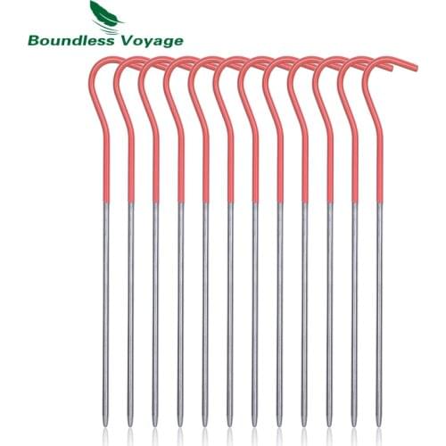 Boundless Voyage Titanium Pegs Camping Tent Accessory Tent Pegs Portable Elbow Grass Nail Ti1525B