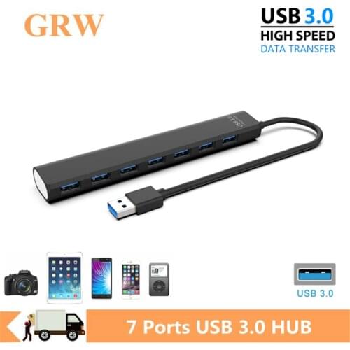 GRWIBEOU USB 3.0 7 Port 3.0 HUB Multi USB 3.0 Hub USB Splitter High Speed All In One For PC Computer MP3 Accessories USB 3.0 HUB