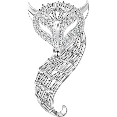 Vintage Fox Brooch Luxury Crystal Animal Jewelry Brooches For Women Lady Party Accessories Scarf Hat Bag Corsage Broche Pin