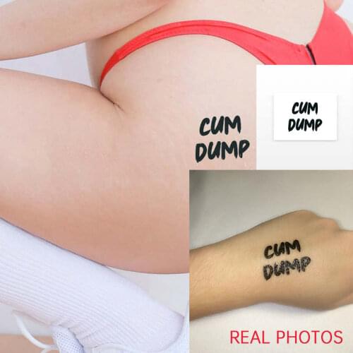 3 or 5x Cum Dump Temporary Tattoo BDSM Sex Game Play Hot Fetish for Master and Slave BDSM Waterproof Sticker