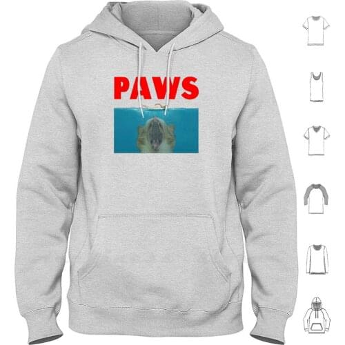 Funny Paws Cat Movie Poster Parody Hoodies Long Sleeve Cat I Love Cats Cat Lover I Heart Cats Kiity
