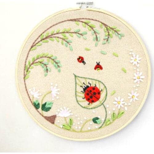 Animal Ladybug Sheep Bee Embroidery Kit Needlework Cross Stitch Set Thread Tools Beginner Starter Crafts Material Package