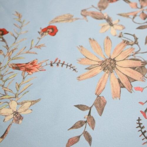 FYS60 1meter Florals Chinese Silk Fabric For Women Dress DIY Fabric Qipao Gambiered Canton Gauze Fabric Silk Scarf Sew Fabrics
