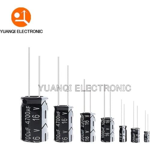 16V Aluminum Electrolytic Capacitor 10UF 22UF 33UF 47UF 100UF 220UF 470UF 680UF 1000UF 2200UF 3300UF 4700UF 6800UF 22000UF
