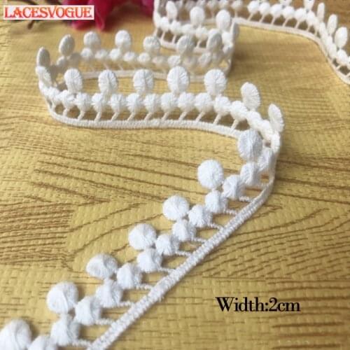 38yards 2cm Cotton embroidery Lace trim Patchwork Needlework sewing accessories Clothes edge decoration Garment material 233