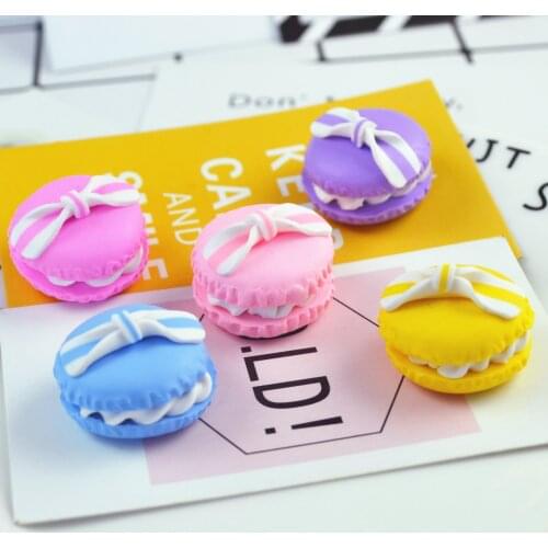 5pcs Slime Charms Simulation Macaron Resin Plasticine Slime Accessories For Kids DIY Scrapbooking Crafts