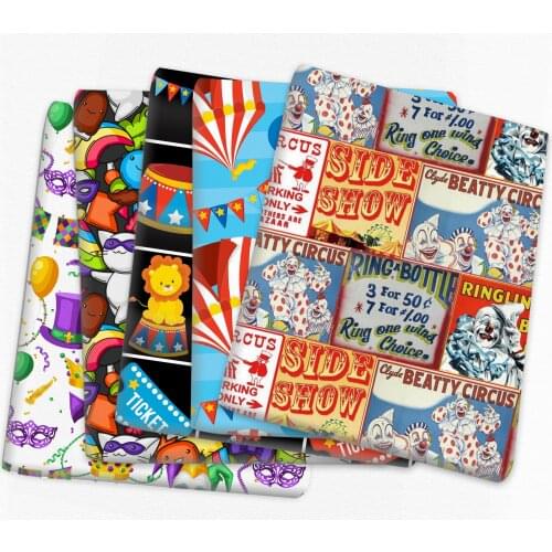 50*145cm Patchwork Circus Troupe Polyester Cotton for Tissue Sewing Quilting Fabrics Needlework Material DIY Handmade,c17624