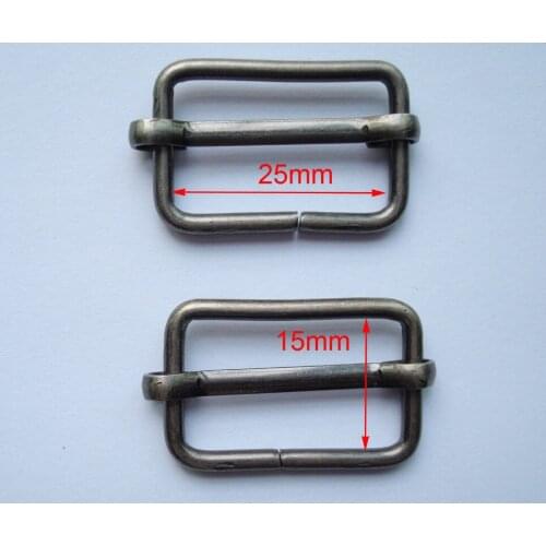 Free shipping 20pcs Bag Strap Fitting Buckle Adjust Slider Loop Bag Making 25mm Sewing Craft,belts bags and shoes fasteners