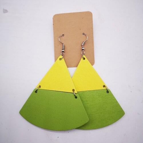 Free Shipping!!colorful Geometric wooden earrings