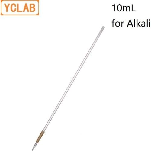 YCLAB 10mL Burette with Rubber Tubing Connection Clear Glass Head and Tip for Alkali Class A Laboratory Chemistry Equipment