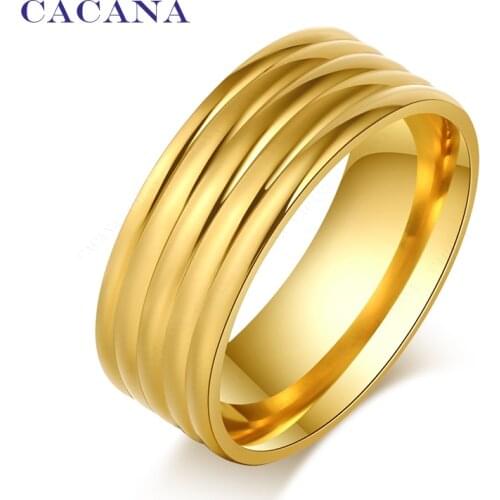 CACANA Stainless Steel Rings For Women Shining Flow Line Fashion Jewelry Wholesale NO.R33