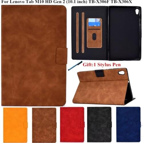 Coque for Lenovo Tab M10 HD Gen 2 TB X306F TB T306X Case Smart Folio Protective Tablet Cover for Lenovo Tab M10 HD 2nd Gen + Pen