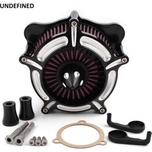 Black Turbine Air Filter Motorcycle Intake System CNC for Harley Touring Road King Street Gilde 2008-2016 Softail Dyna FXDLS