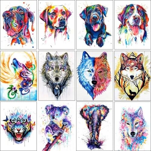 Color Animal 5D DIY Diamond Painting Full Square Diamond Embroidery Cross Stitch Kit Mosaic Picture Rhinestone Gift Decoration