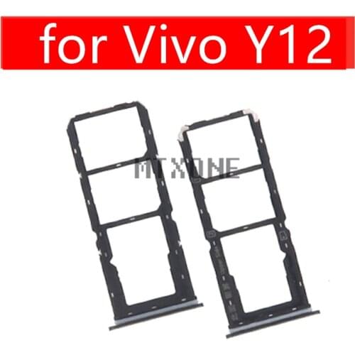 For Vivo Y12 Card Tray Holder Micro SIM Nano SIM SD Card Card Slot Adapter Holder for Vivo Y12 Repair Spare Parts