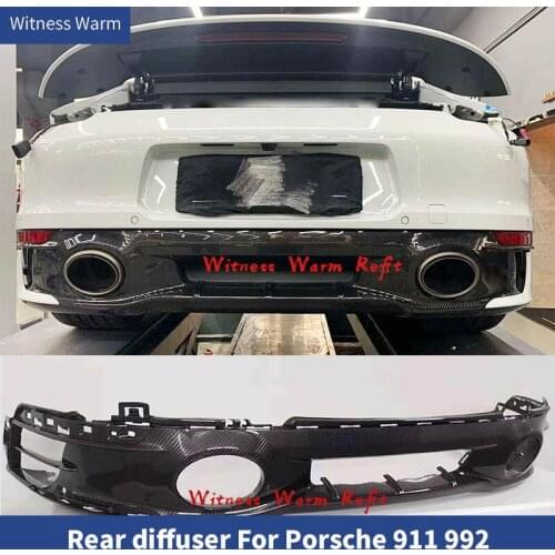 For 911 carbon fiber rear bumper diffuser for Porsche 992 sport version dry carbon fiber rear lip spoiler 2019 2020