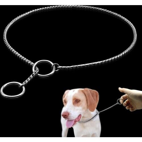 Dog Training Collars Snake P Slip Choke Collar Metal Chain For Dogs Size XS S M Large XL Dogs