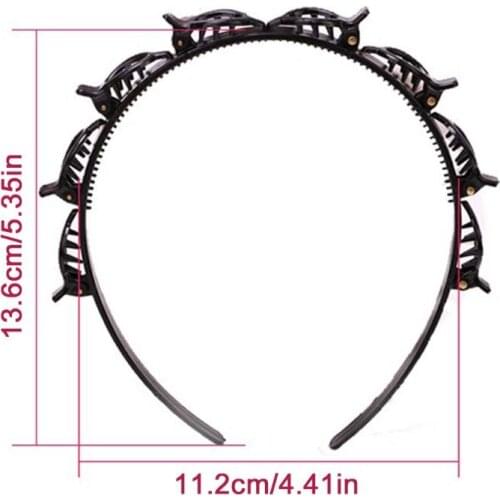 Double Layer Twist Plait Head band Hair Tools, Double Bangs Hairstyle Hairpin, Multi-layer hollow woven headband