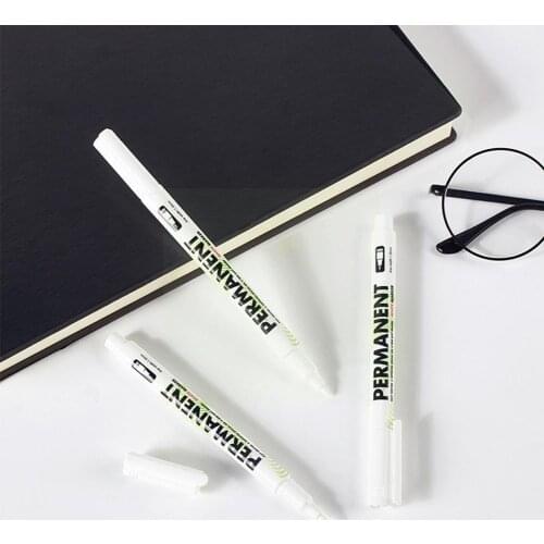 1psc White Fluorescent Note Pen Waterproof Quick-drying Oily Paint Non-fading Pen Tire Pen Marker Pen Express Marker F6L2