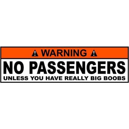 Interesting No Passengers Unless You Have Really Big Boobs Car Sticker Accessories KK Vinyl PVC 15cm*4cm Motorcycle Decal