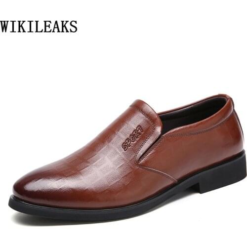 Brown Mens Loafers Shoes Luxury Designer Men Dress Shoes Leather Wedding Shoes for Men 2021 Black Man Chaussure De Homme Zapatos