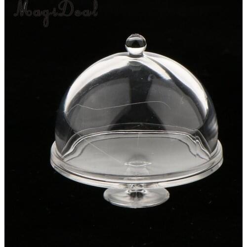 2Pcs Dollhouse Miniature 1/12 Clear Dessert Home Room Kitchen Decor Acc Snack Can Jar Pot With Half Round Lid