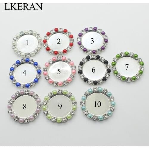 Fashion 10pc New inner 20mm Silver for pearl rhinestone Negative button DIY metal Tray Cap Setting Film Supplies Scrapbook Craft