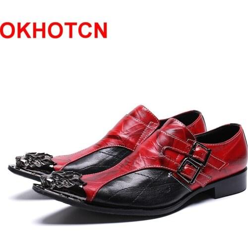 New Black White Red Genuine Leather Formal Office Shoes Men Wedding Dress Oxford Shoes For Men Metal Toe Sapato Social Masculino