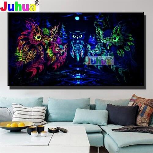 Diy Diamond Painting Full Square Colorful Owl Cross Stitch Diamond Embroidery Animals Rhinestones Art Hobby Gift Home Decoration
