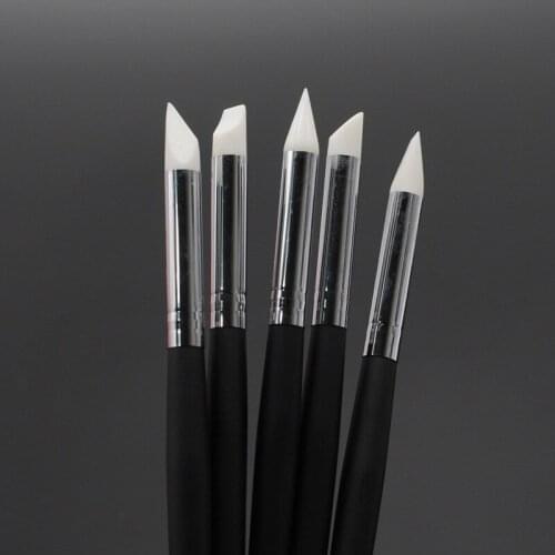 5 Pcs/Set Dental Tooth Resin Brush Pens Shaping Silicone Pen Adhesive Composite Resin Cement Porcelain Dentist Tools