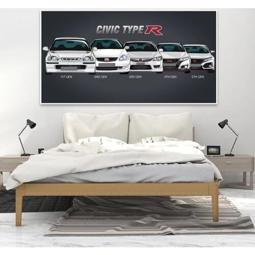 Wall Art Modular Picture 1 pieces Posters Canvas HD Printed Retro Honda CIVIC Car Painting Modern Home Decoration Living Room