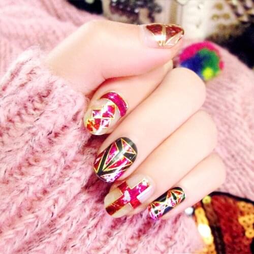 Wholesale 100pcs New Arrival jewelry nail Sticker candy cellophane paper Star Nail decal shell nail Decoration Broken Nail Foil