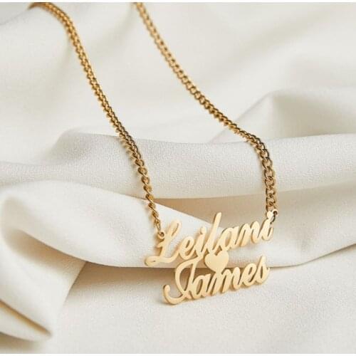 Name Necklaces Custom Women Necklace Stainless Steel Letter Necklace Personalized Jewelry Valentines Day Gift for Girlfriend