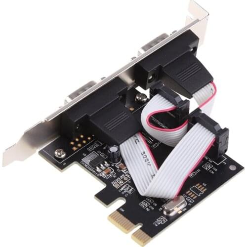 PCIe Dual Serial Expansion Card Chip AX99100 2 Port Industrial DB9 COM RS232 ABCD