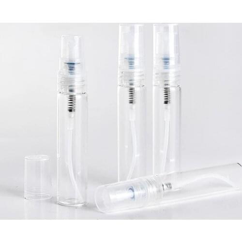 100pcs/lot 5ML Mini Portable Transparent Glass Perfume Bottle Perfume Essential Empty Containers Atomizer For Travel