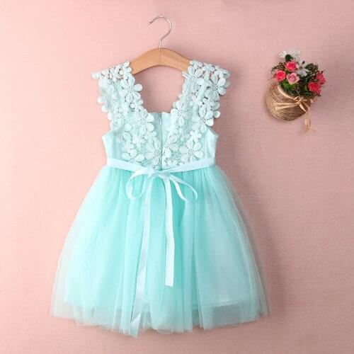Baby Girl Princess Lace Tulle Flower Fancy Backless Gown Formal Party Dress 2-7Y