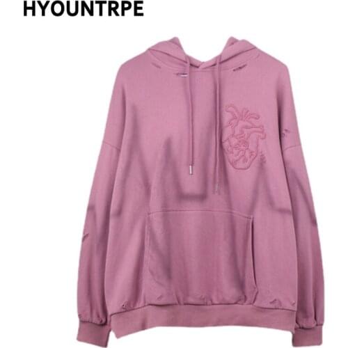 Hip Hop Graffiti Printed Hooded Pullovers Mens Tops Loose New Casual Harajuku Ripped Hoodies Embroidery Sweatshirts Tops Hoodies
