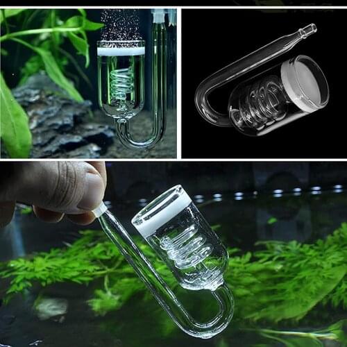 1pc Aquarium CO2 Diffuser Glass Tank Bubble Atomizer Reactor Solenoid Regulator Moss CO2 Atomizer for 60~300L Plants