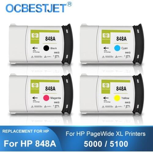 [Third Party Brand] 4 Pieces/Set For HP 843 843B Replacement Ink Cartridge For HP PageWide XL 4000 4500 5000 5100 400ML/PC