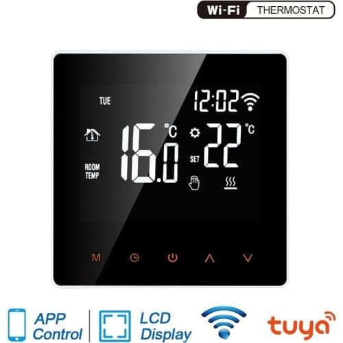 Tuya WIFI Smart Thermostat Hydroelectric Floor Heating Wall Mounted Boiler LCD Temperature Control Panel APP Voice Control