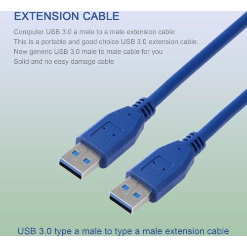 High Speed USB 3.0 Type A Male to Type A Male Extension Cable 1M USB Cable for Computer /Car MP3 /Camera