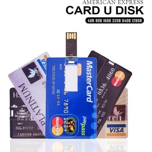 Over 10pcs free logo) Pendrive USB 2.0 flash drives 8gb 4gb 16gb 32gb 64gb Bank Credit Card Flash Drive Memory Cards Business