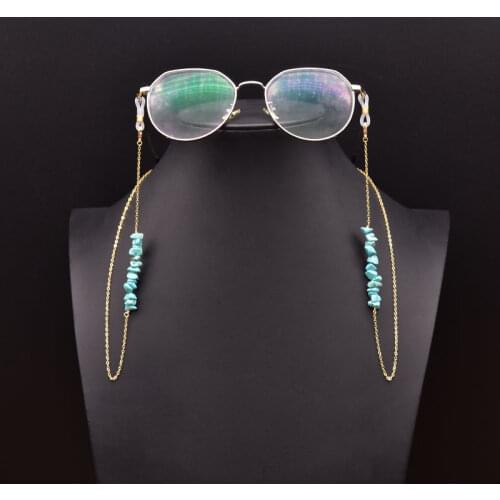 XlentAg Hand Made Natural Ladies Turquoise Symmetrical Glasses Pendant Hairpin Wedding Gift Fashion Jewelry (No Glasses) GH0037