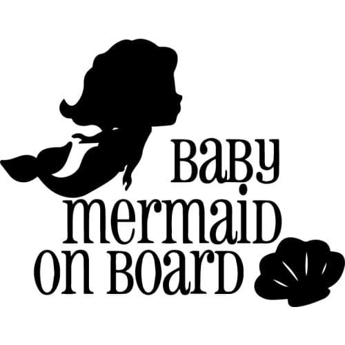 Funny Baby Mermaid on Board Car Sticker Waterproof Accessories Vinyl Decoration Decal for Mazda Cruze Peugeot,12cm*15cm