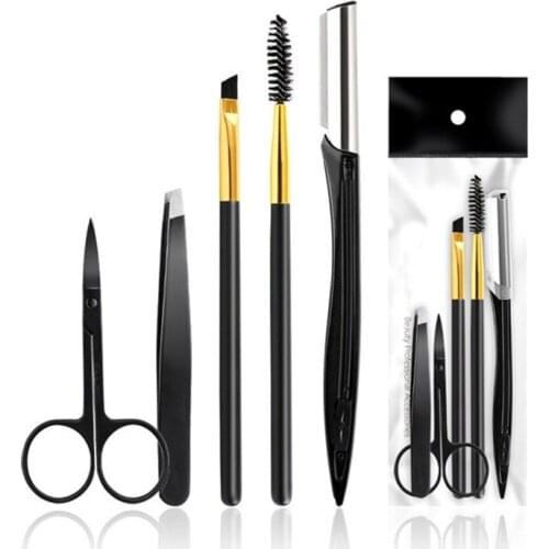 New Accessories Eyebrows Clip Eyebrow Trimmer Scissors Eyebrow Shaping Knife Cosmetic Beautiful Makeup Tools 5 Pcs/Set