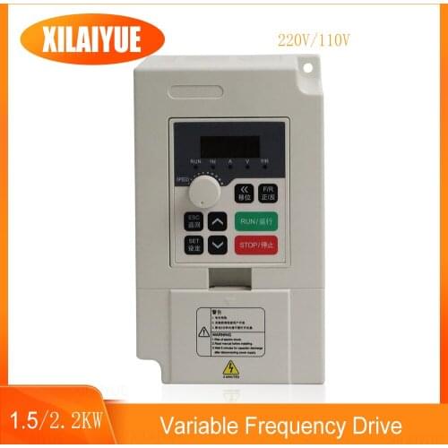 1.5KW/2.2KW 220V/110V VFD Variable Frequency Drive Vector Inverter Drive with Extension Cable For Spindle Motor Speed Control