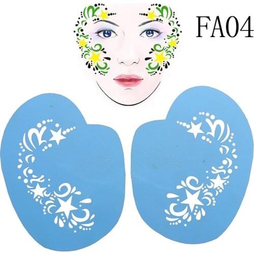 1PC Eye Body DIY Design Halloween Christmas Party Soft Face Paint Stencil Reusable Template Tattoo Painting Makeup Tools 21Style